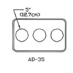Thumbnail image #1 for Atlas Metal AD-35 Stainless Steel Adapter Plate with Three 5-Inch Round Cutouts, Fits Standard 12 x 20-Inch Opening