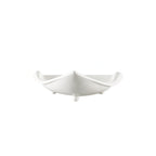 Thumbnail image #2 for CAC China Accessories TB-H6 6 oz Triangular Porcelain Dish with Horned Edge and Footed Base Case of 3 Dozen