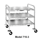 Thumbnail image #1 for Piper Products/Servolift Eastern 715-2 Stainless Steel Utility Cart with 2 Solid Shelves and 2 Push Handles