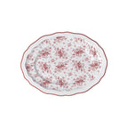 Thumbnail image #1 for Steelite International Folio, Porcelain 62545FP818 Porcelain Oval Platter, Adelina Liliana Maroon, 9 x 6.75 x 0.875 in Case of 2 Dozen