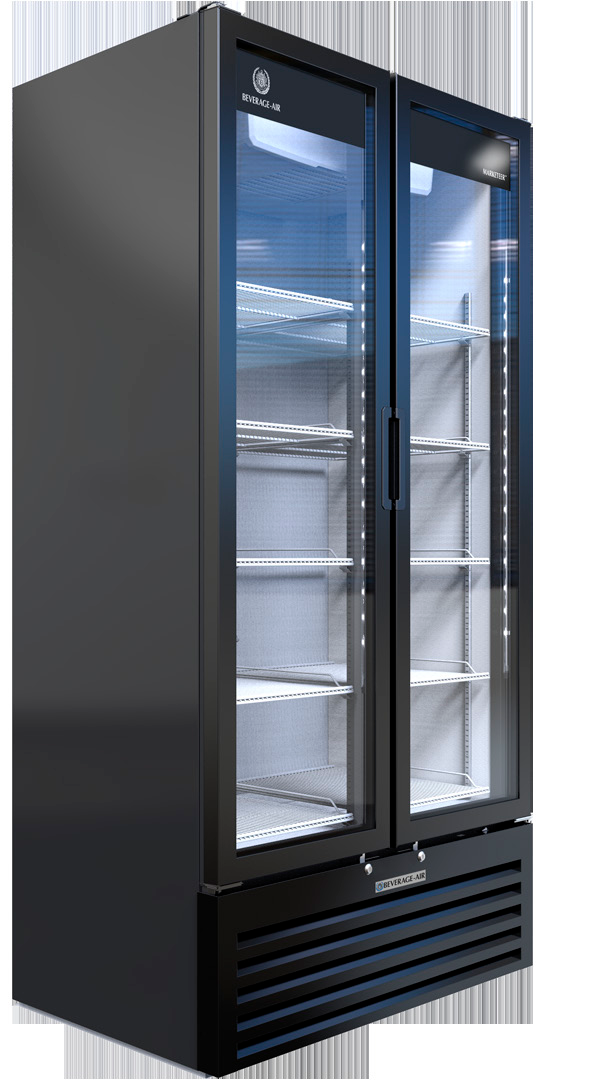 Product image #5 for Beverage-Air Marketeer Two-Section Reach-In Glass Door Refrigerated Merchandiser, Hinged Doors, 26.12 Cu. Ft.