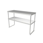 Thumbnail image #1 for ATSMFG MET MET-DOS-1848 ATS MFG Double Adjustable Table-Mount Overshelf, 48"W x 18"D x 32"H, 18/430 Stainless Steel