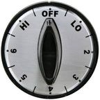 Thumbnail image #1 for AllPoints Foodservice Parts & Supplies 221012 Infinite Control Dial, 1-7/8 in Diameter, Black Plastic with Chrome Face