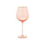 Thumbnail image #1 for Kadra Kitchenware Vikko Decor VD-P27-CO Wine Glass, 27 oz., Coral, Gold Rim (Platinum) Case of 24