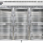 Thumbnail image #1 for Continental Refrigerator Designer Line D3RENPTHD-GD-SD 3-Section Pass-Thru Reach-In Refrigerator, Glass Front, Stainless Rear Doors, Self-Contained