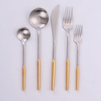 Thumbnail image #1 for Kadra Kitchenware Vikko Dine VF-20-AGS-SET-W 20-Piece Flatware Set, Service for 4, Brushed Gold, 18/10 Stainless Steel