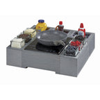 Thumbnail image #2 for Cal-Mil Ashwood 3836-3-83 3-Compartment Wood Bar Garnish Caddy with Glass Jars and Cold Puck, 15-3/4"W x 5-1/2"D x 8-3/4"H