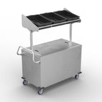 Thumbnail image #1 for Winholt Equipment SS-BC-2748H29-INSULIB-TOS Mobile Stainless Steel Ice-Cooled Grab-and-Go Merchandiser Cart, 3-Pan