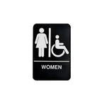 Thumbnail image #1 for TableCraft Products 11673 Women/Accessible Handicap/Wheelchair Sign, Black and White, 6"W x 9"H Case of 72