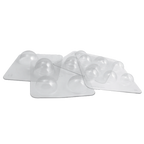 Thumbnail image #1 for JB Prince M713 Clear Rigid Polyethylene Half-Sphere Mold, Makes Four 3-Inch Half Spheres