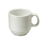 Thumbnail image #1 for 1880 Hospitality Impressions by Oneida® R4010000530 7 oz Stackable Embossed Porcelain Coffee Cup, Handled, Bright White Case of 3 Dozen