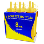 Thumbnail image #2 for New Star Foodservice Inc. 26467 8 oz Yellow Plastic Squeeze Bottle with Seal Top, Set of 6 Case of 12