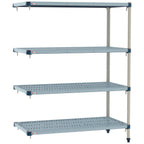 Thumbnail image #1 for Metro MetroMax Q MQ-2442G-63-A4 Add-On Polymer Shelving Unit, Louvered, 4-Shelf, 24"D x 42"W x 63"H