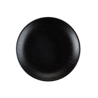 Thumbnail image #1 for CAC China MOT-R22-BLK Round Porcelain Plate, 8" Diameter, 1" High, Lava Glaze, Matte Black Case of 2 Dozen