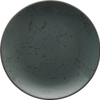 Thumbnail image #1 for International Tableware Splash™ SH-22-LN Round Stoneware Plate, 8-1/8", Lunar Blue Reactive Glaze, Dark Brown Trim Case of 2 Dozen