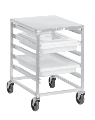 Product image #5 for Channel Aluminum Poly Box Rack Cart, End-Load, 5-Box Capacity