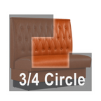 Thumbnail image #1 for ATSMFG ATS AT&S-ATQ-W42-BT GR8 William Three Quarter Circle Booth, single, 48" x 90" x 90" x 48"long x 42" high, Sewn Button-tuft back, removable
