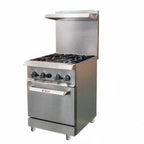 Thumbnail image #1 for MVP Group LLC IKON Cooking IR-4-24CO LP 24" LP Gas Range with 4 Open Burners, Convection Oven & Backriser Hi-Shelf