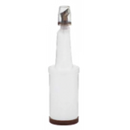Thumbnail image #1 for Alegacy Foodservice Products PQ1BR 32 oz Brown Polyethylene Free-Flow Pourer with Base and Protective Cap Case of 12