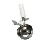 Thumbnail image #1 for TableCraft Products 2106 #6 Disher, 5 oz, Stainless Steel with White Plastic Thumb-Press Handle Case of 36