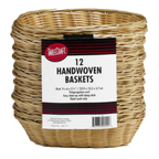 Thumbnail image #1 for TableCraft Products Cash & Carry C1174W Oval Hand-Woven Polypropylene Fast Food Basket, Natural, 9 x 6 x 2-1/4 Inch Case of 12