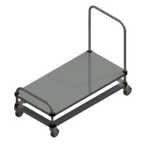 Thumbnail image #1 for Dinex DXP723 Open Stainless Steel Double-Stack Tray Cart with Push Handle for Two 20 x 20 in Rack Stacks