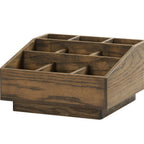 Thumbnail image #2 for Cal-Mil Melrose 27021-136 9-Section Wood Condiment Organizer, Chocolate Brown, 12.25" x 12.25" x 6.5"H