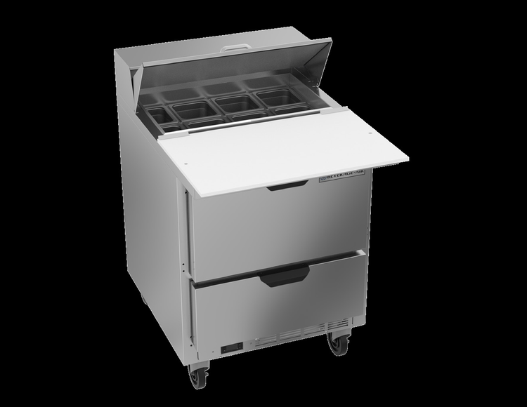 Product image #6 for Beverage-Air SPED27HC-C 27-Inch One-Section Sandwich Prep Table with 2 Drawers and 17-Inch Cutting Board