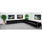 Thumbnail image #1 for Flash Furniture Hercules - Imagination ZB-IMAG-SECT-SET2-GG 11-Piece Modular Sectional, Black LeatherSoft Upholstery, Stainless Steel Legs