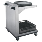 Thumbnail image #1 for IMC/Teddy 140-516 Mobile Open-Frame Stainless Steel Tray & Basket Dispenser, Single Stack, Holds 150 Trays and 10 Baskets