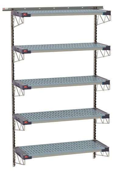Product image #2 for Metro SmartWall Life Tall 5-Shelf Wall-Mounted Shelving Kit with 304 Stainless Steel Components