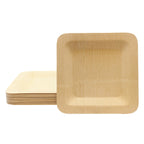Thumbnail image #1 for TableCraft Products Cash & Carry BAMDSP10 Disposable Square Bamboo Plate, 10 x 10 in, Natural, Biodegradable Case of 6