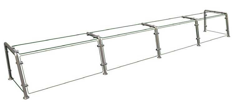 Product image #2 for Hatco Flav-R-Shield EP22 Full-Service Pass-Over Sneeze Guard, 4-Bay, 132-Inch Wide