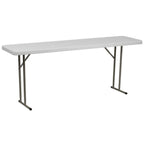 Thumbnail image #1 for Flash Furniture RB-1872-GG Rectangular Folding Training Table, 72"W x 18"D x 29"H, Granite White Molded Plastic Top