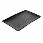 Thumbnail image #1 for G.E.T. cheforward 15003075001 Rectangular Coupe Melamine Serving Tray, Black, 16-3/4" x 10-3/4" x 1-3/4" Case of 4