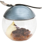 Thumbnail image #2 for JB Prince Comatec R875 8 oz Transparent Plastic Sphere Container with Gray Screw-Top Lid