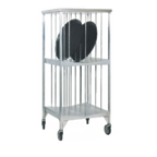 Thumbnail image #1 for Eagle Group Panco OTS-228-SR Mobile Stainless Steel Oval Tray Vertical Storage Rack, Double-Tier, 80-Tray Capacity