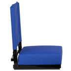Thumbnail image #2 for Flash Furniture XU-STA-BL-GG Folding Padded Bleacher Seat, Blue Canvas Seat and Back, Aluminum Frame