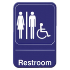 Thumbnail image #1 for Thunder Group PLIS6903BL Restroom/Accessible Information Sign, 6" x 9", Self-Adhesive, White on Blue Case of 72