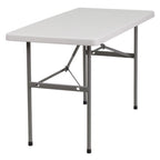 Thumbnail image #1 for Flash Furniture RB-2448-GG Folding Outdoor Table, 48"W x 24"D, Granite White Molded Plastic Top