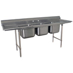 Thumbnail image #1 for Advance Tabco Regaline 93-63-54-18RL 3-Compartment Stainless Steel Sink with Left & Right Drainboards, 24" x 18" Compartments, 12" Deep