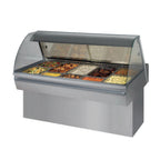 Thumbnail image #1 for Fri-Jado USA HD 5 CURVE Countertop Hot Deli Inline Merchandiser, Curved Glass, Mirrored Sliding Doors, Full-Service, Stainless Steel