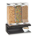 Thumbnail image #1 for Cal-Mil Cinderwood 3823-87 Countertop Cereal Dispenser, 3 Bins, Pull-Lever Mechanism, Oak Wood Base