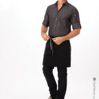 Thumbnail image #2 for Chef Works AHS01S-JBK-0 Unisex Half Bistro Apron, Jet Black, 100% Cotton, 17.9"L x 28"W, 3 Pockets