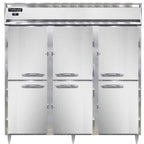Thumbnail image #1 for Continental Refrigerator Designer Line D3RNSSPTHD-SD-GD Three-Section Pass-Thru Reach-In Refrigerator, Stainless Steel, Top-Mounted Self-Contained