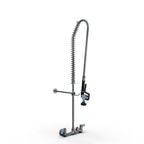 Thumbnail image #1 for NBR Equipment P3W8-PU Pre-Rinse Faucet Assembly, 8-Inch Wall Mount, 18-Inch Riser, 44-Inch Flexible Stainless Steel Hose