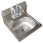 Thumbnail image #1 for Winholt Equipment WS-HS-1410-5-F-PKT Wall-Mounted Stainless Steel Hand Sink, 5" Deep, 4" Gooseneck Faucet, 9.5" Backsplash