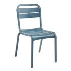 Thumbnail image #1 for Grosfillex Cannes UT011784 Stacking Indoor/Outdoor Side Chair, Slotted Resin Back, Resin Seat and Frame, Mineral Blue Case of 4