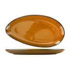 Thumbnail image #1 for International Tableware Luna LU-14-TA Oval Stoneware Platter, 12-1/2" x 6-1/2", Terracotta Reactive Glaze 1 Dozen