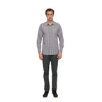 Thumbnail image #1 for Chef Works Gingham SHC05-CHO-XL Men's Chocolate Cook Shirt, Long Sleeve, Button Front, Poly/Cotton, XL